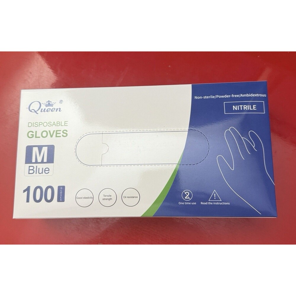 2 Boxes Nitrile disposable gloves 100 Blue Powder Free Medium cleaning salons